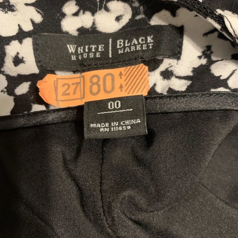 White House Black Market Floral Zig Zag Pencil Straight Skirt Women's Size 00 - Picture 9 of 10